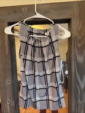 Calvin Klein Gray Plaid Top